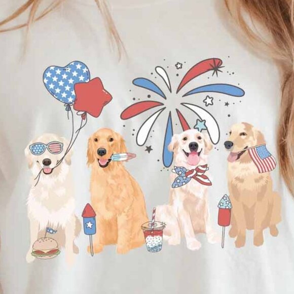 Funny 4th of July Cute Dogs Shirt, Fourth of July Dog Lover Shirt - Picture 2 of 5
